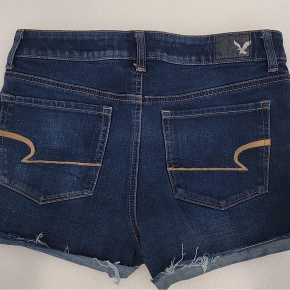 American Eagle Outfitters Women's Dark Blue Denim Shorts size 8 - Picture 2 of 6
